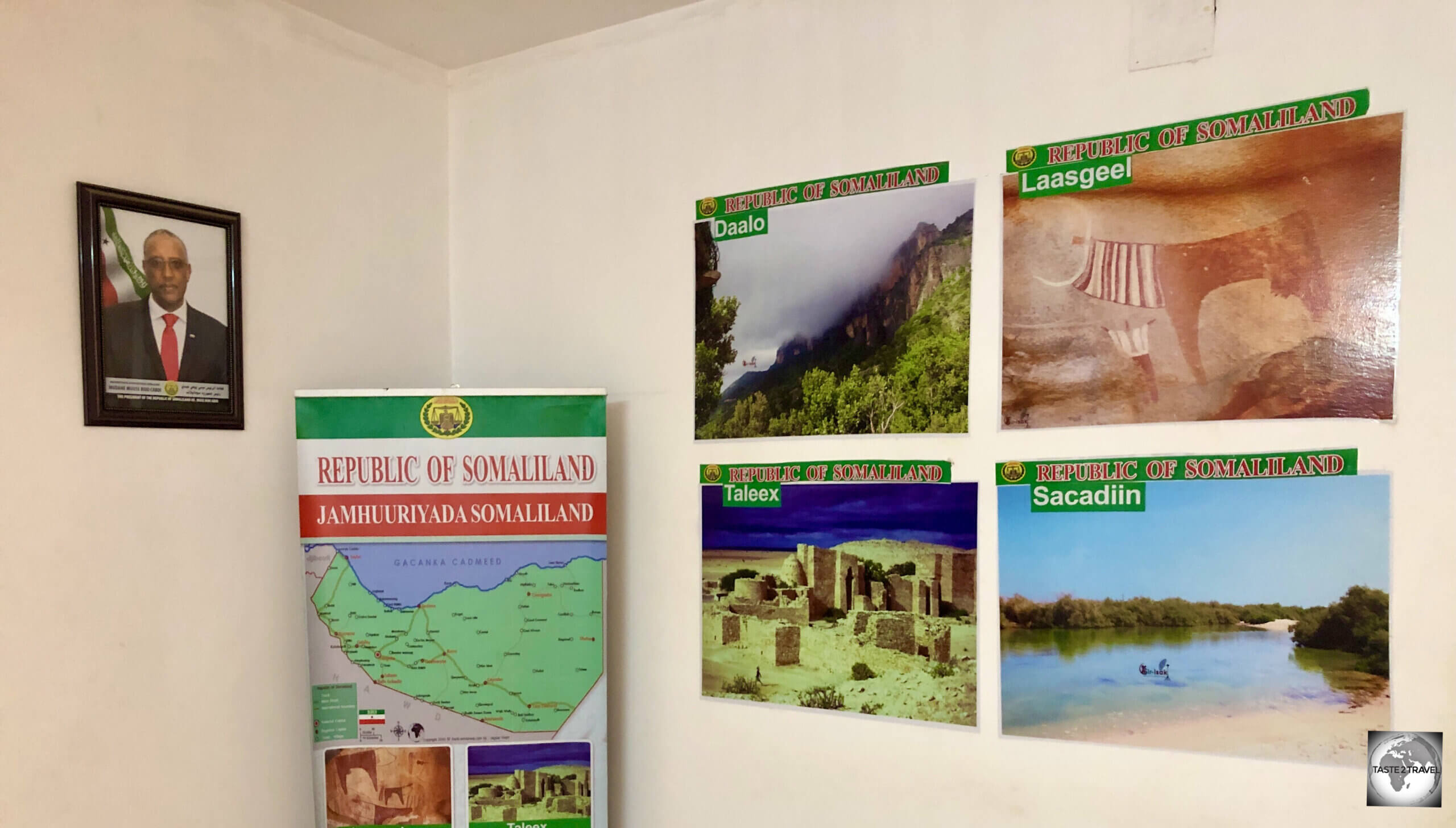 A display at the Somaliland mission in Djibouti. 