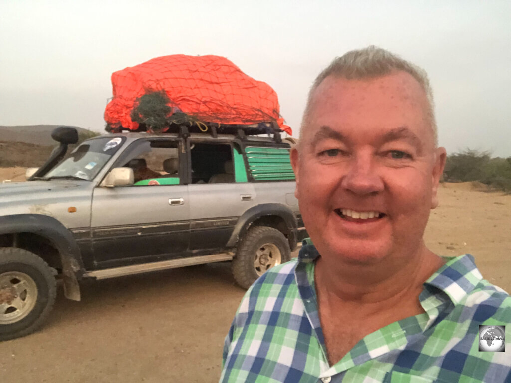 On the road at 5 AM, somewhere in the Somaliland desert.