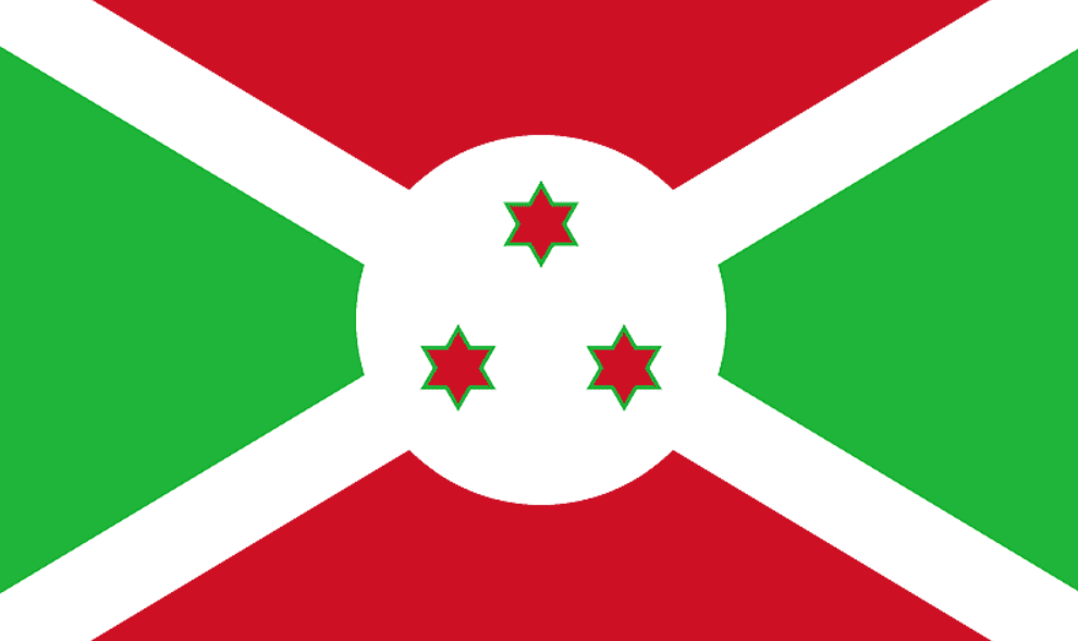 The flag of Burundi. 