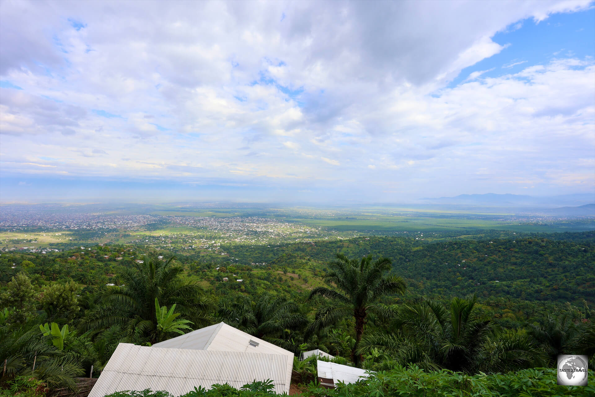 A view from the mountains, towards Bujumbura, shows the large plain on which the capital is located. 