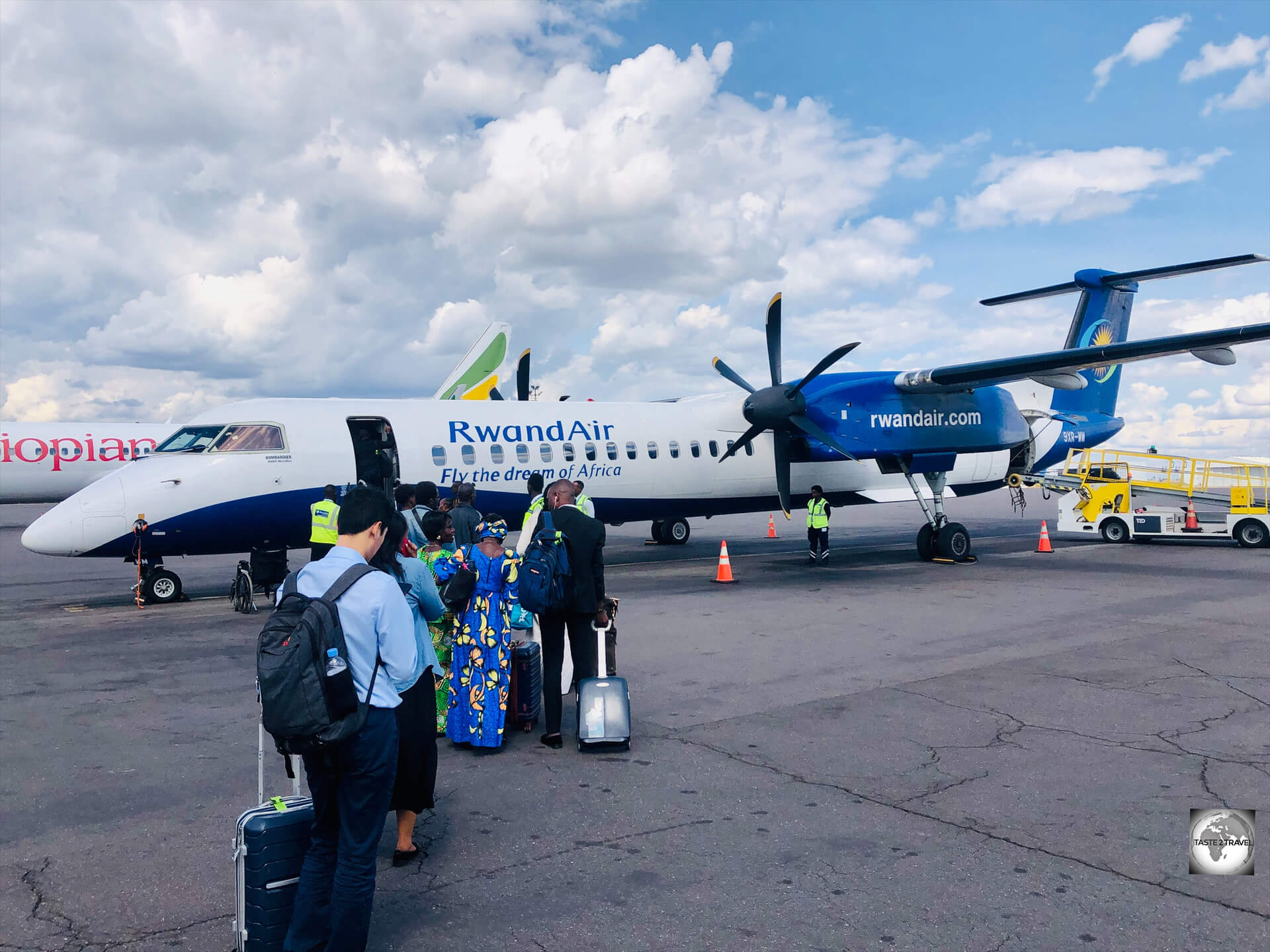 Boarding my RwandAir flight at Bujumbura International Airport, for my return flight to Kigali.