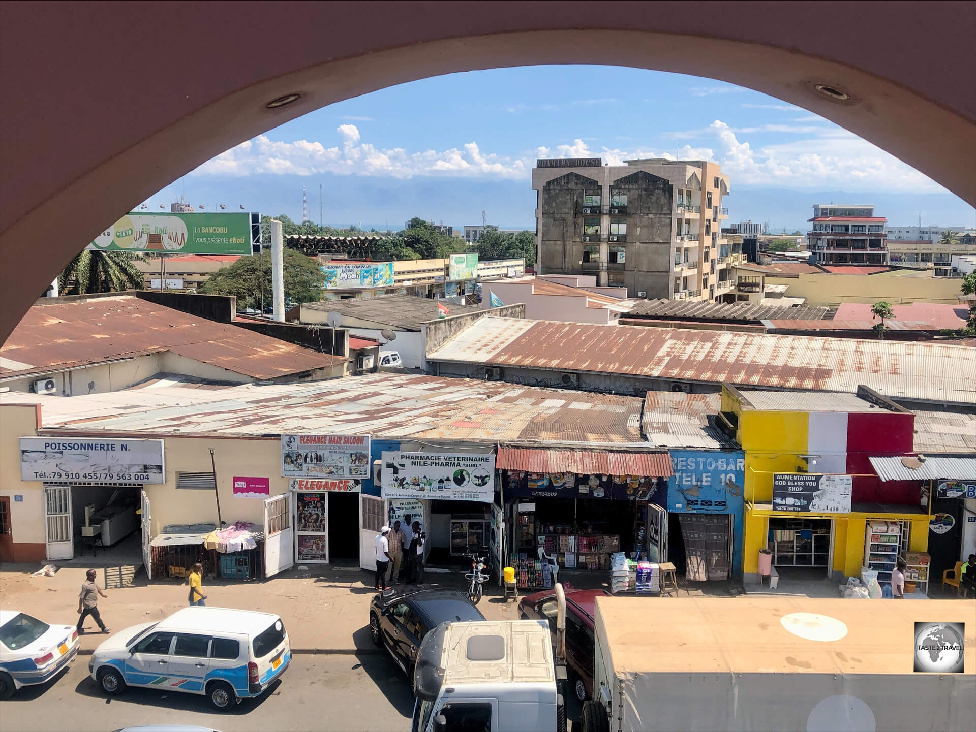 A view of downtown Bujumbura from the terrace of Le Café Gourmand. 