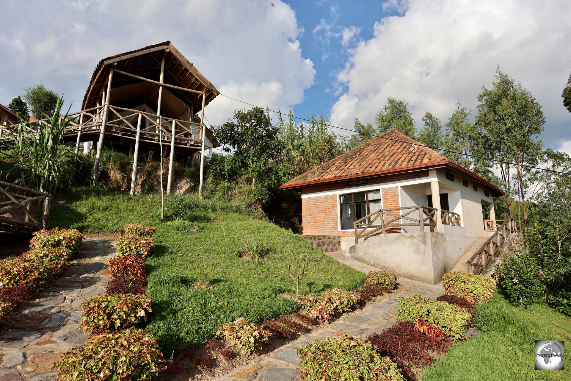 A view of my cottage at 'My Hill Eco Resort', which is located at the end of a peninsula on Lake Ruhondo. 