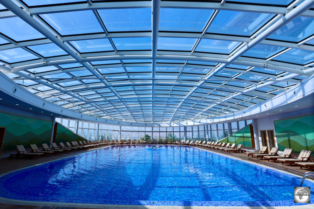 The very large indoor pool at the Yyldyz Hotel was almost always empty.