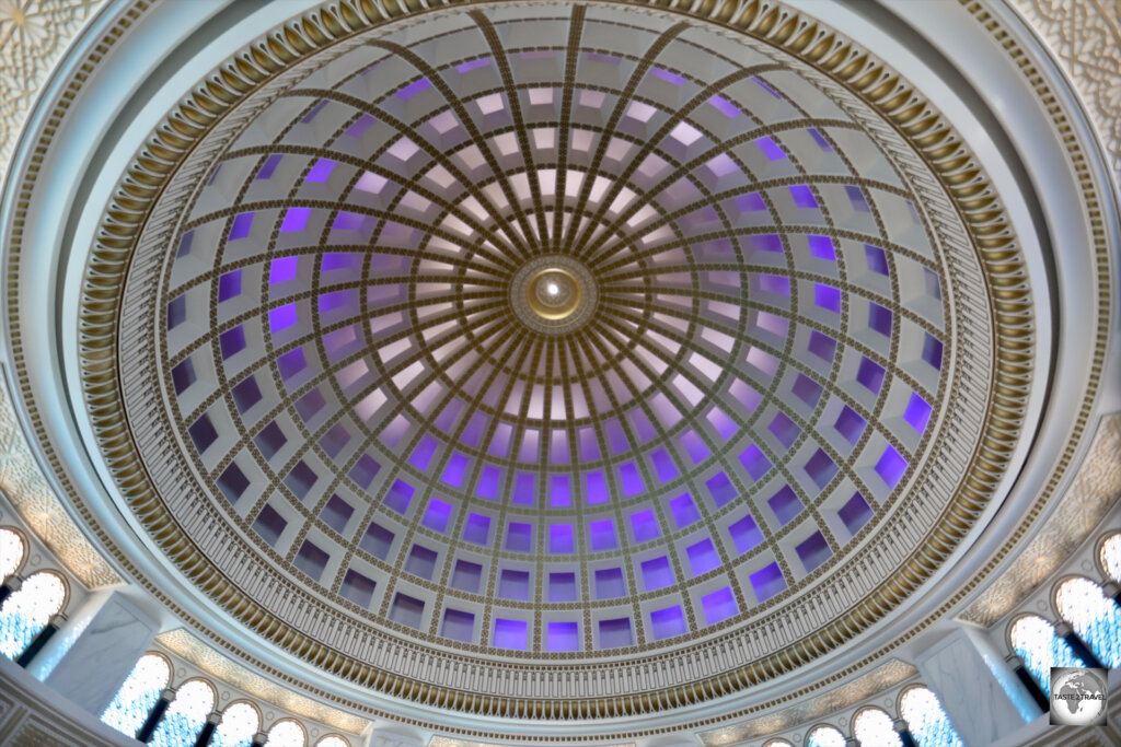 A view of the dome, inside the mausoleum of former president, Saparmyrat Nyýazow.