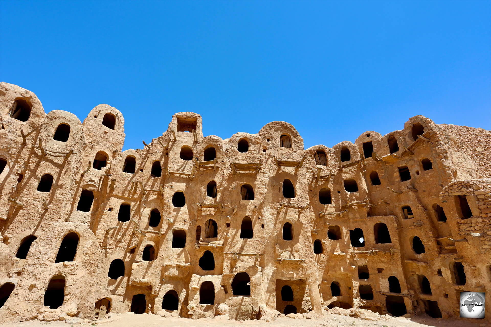 The fortified granary in the town of Kabaw is one of many fascinating sights to be explored in Libya. 