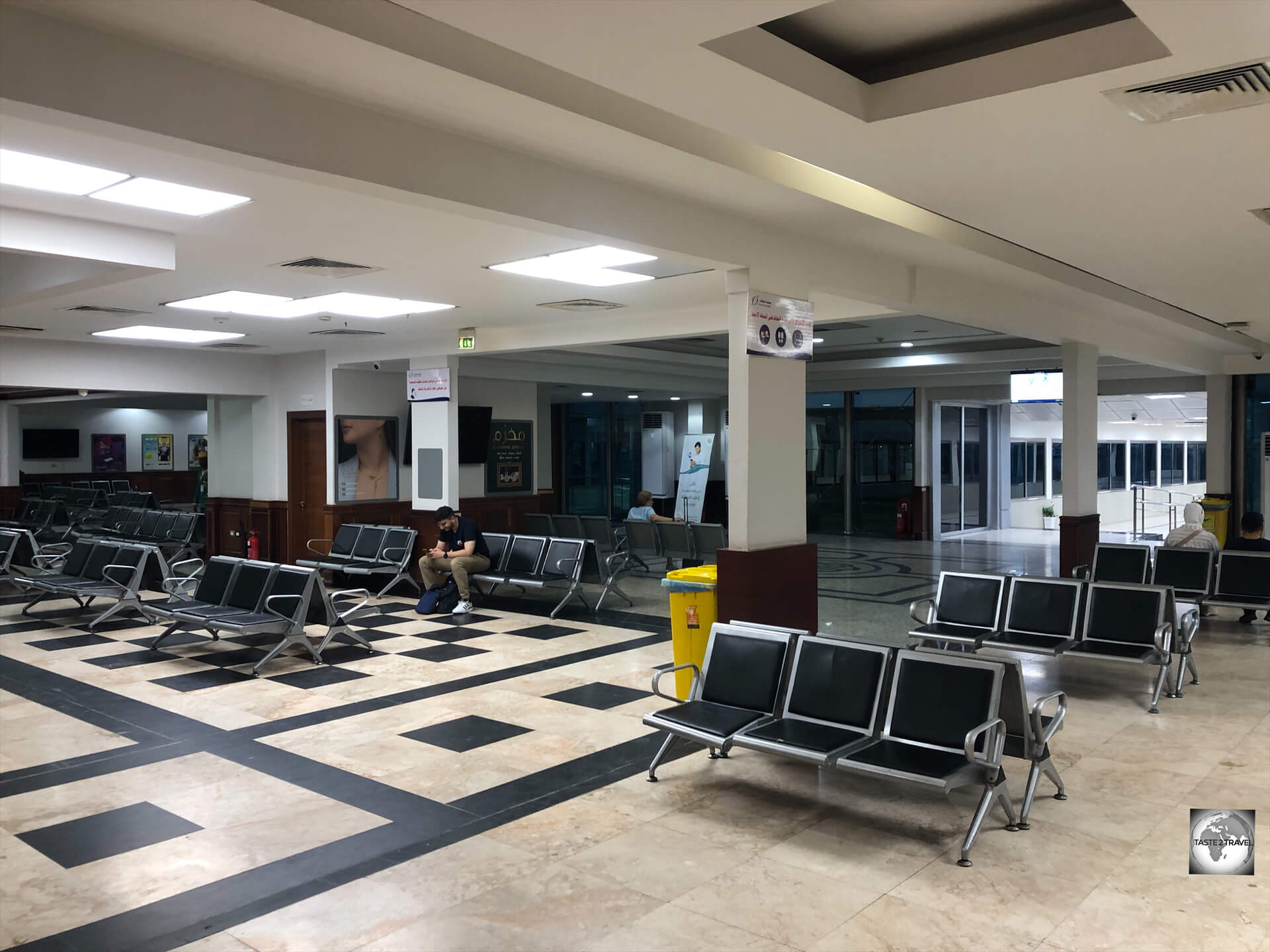 The departure hall at Mitiga International Airport. 