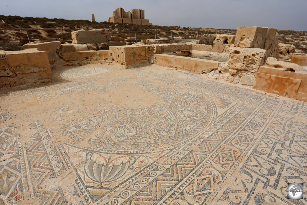 One of many fine mosaics at Sabratha.