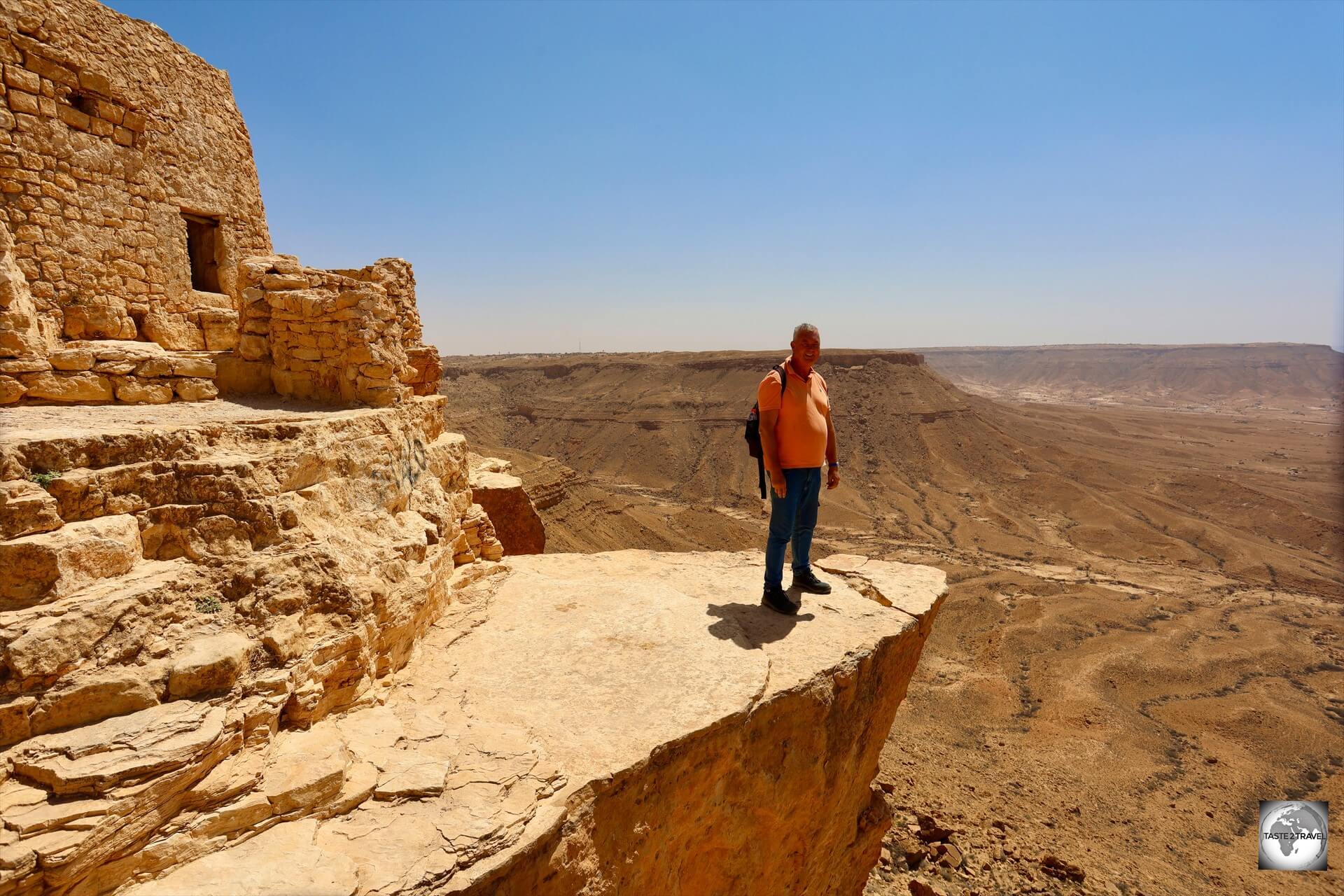 Exploring the ancient, abandoned, village of Tormisa, which is perched on the edge of a dramatic escarpment in the Nafusa Mountains, west of Tripoli.