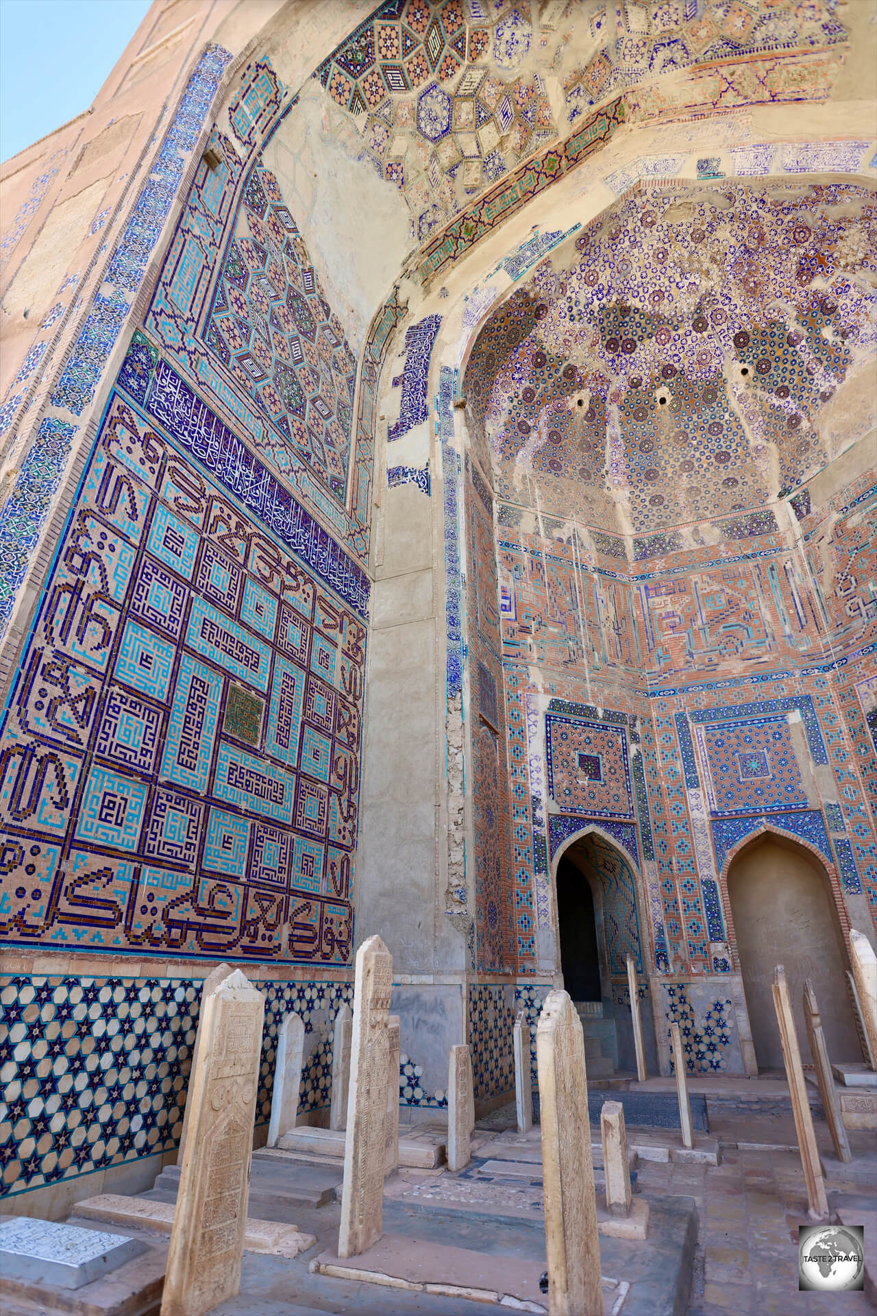 Tombs at the Shrine of Khwaja Abdullah Ansari are installed everywhere, including inside the Iwans.