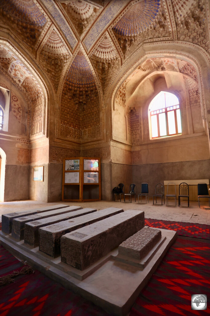 The smallest tombstone at the Gawhar Shad Mausoleum belongs to Prince Baysunghur.