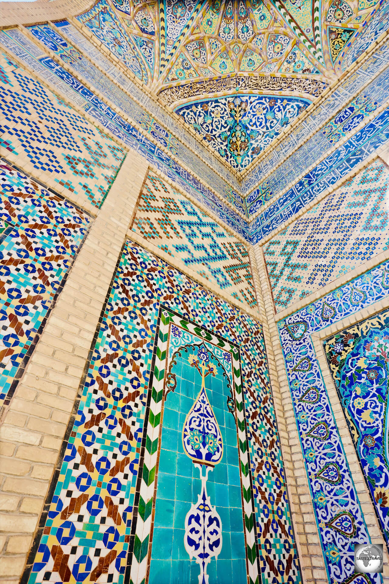 Detail of tilework at the Great Mosque of Herat. 