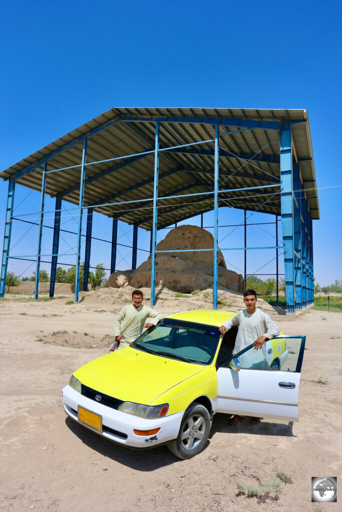 I toured the sights of Balkh in a taxi, accompanied by my guide and a driver.