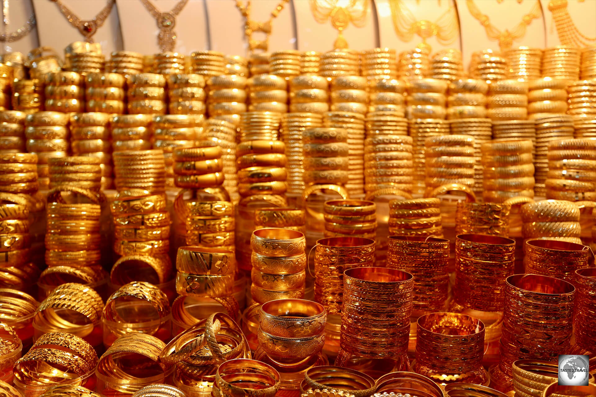 Faux-gold bangles for sale at Herat bazaar. 