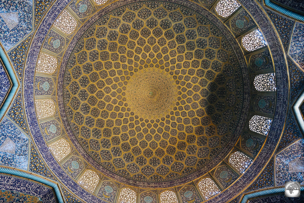 A view of the spectacular dome at the Sheikh Lotfollah Mosque in Esfahan, one of many outstanding sights in Iran.