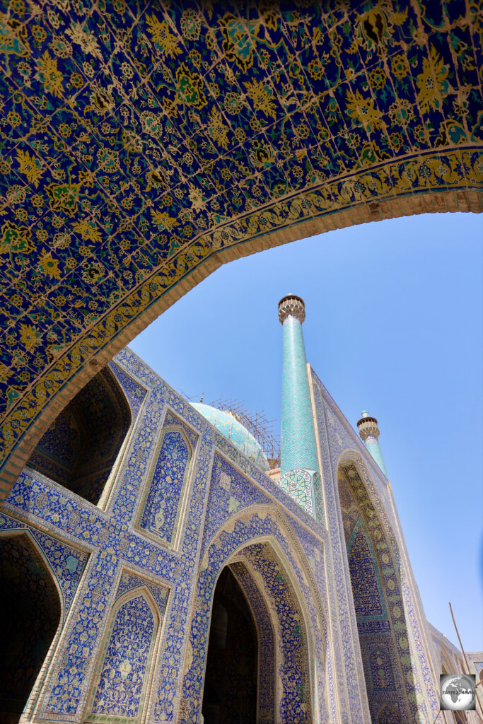 A view from one Iwan, across to the main mosque at the Shah Mosque complex.