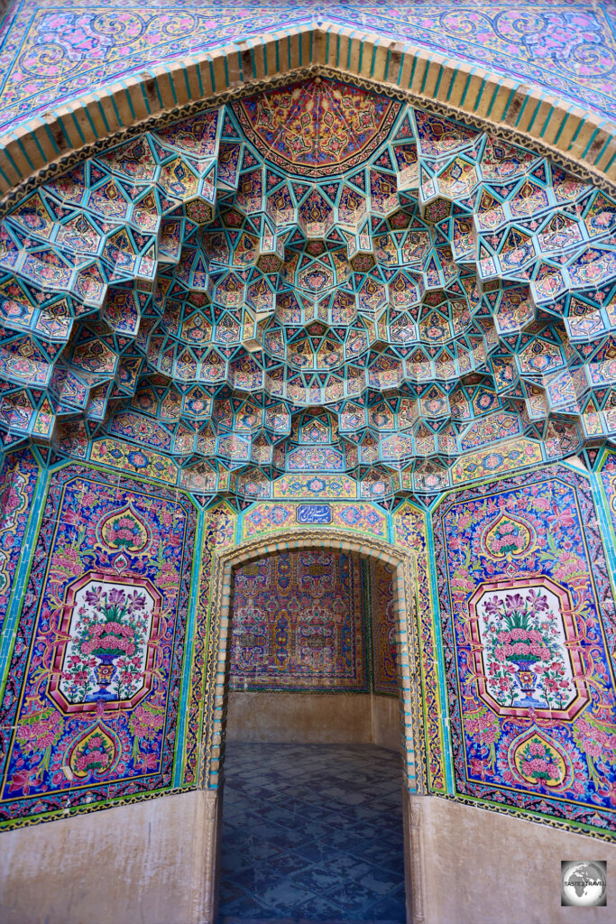 A smaller, but equally dazzling Muqarna, at the Nasir al-Mulk Mosque in Shiraz.