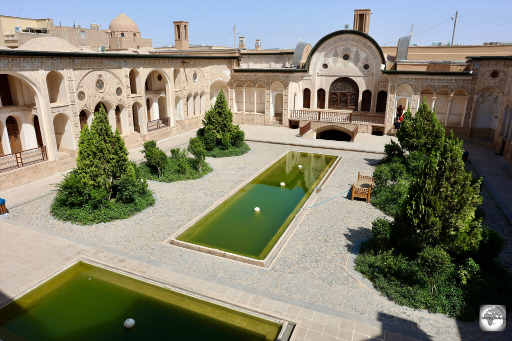 A view of the central courtyard at Tabatabai House, Kashan.