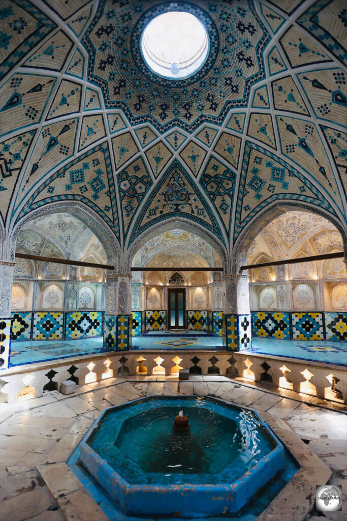A view of the Sarbineh (dressing hall) at the Sultan Amir Ahmad Bathhouse in Kashan.