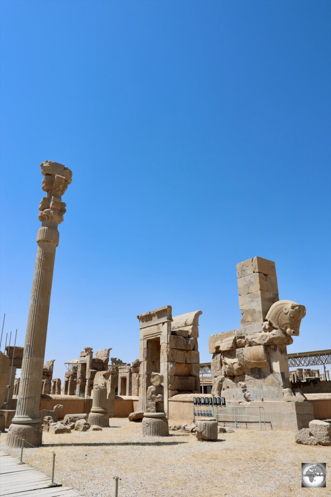 Views of the ruins at Persepolis.