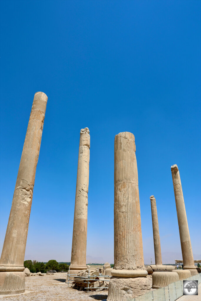 Columns, from the ruined Apadana Palace at Persepolis.