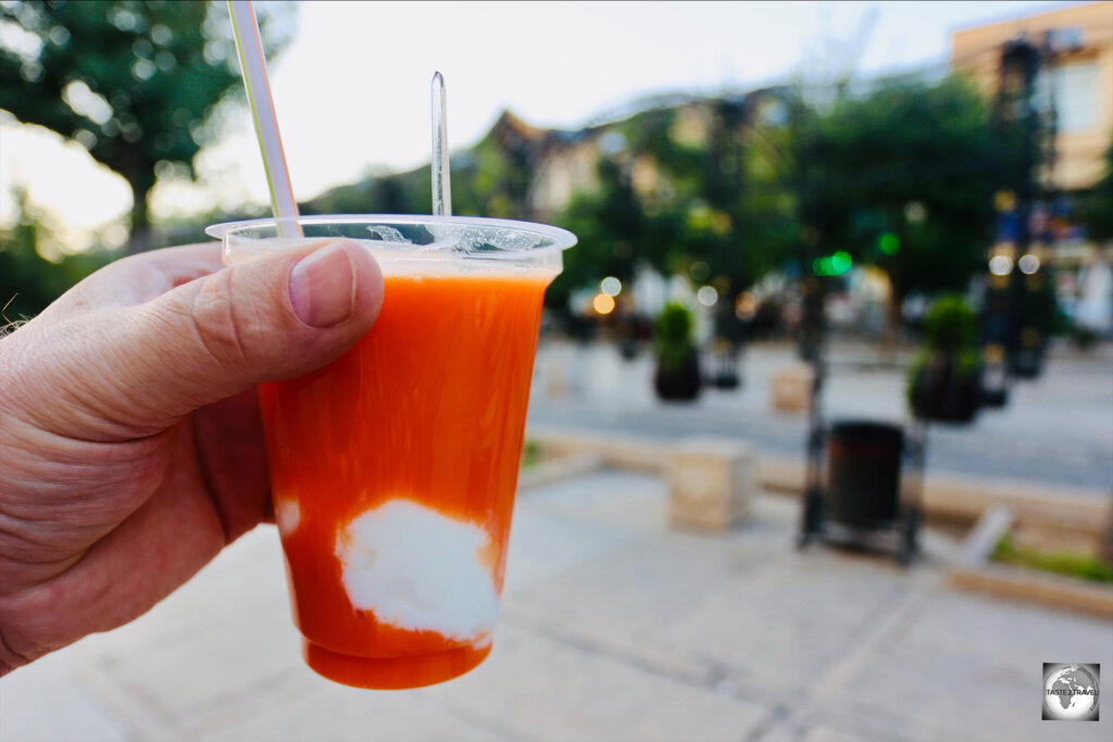 Popular in Iran. "Ab Havij Bastani" is an ice cream float using carrot juice.