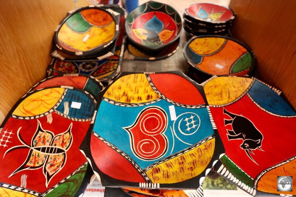 Colourful souvenirs at the Basotho Hat Craft Centre in Maseru.