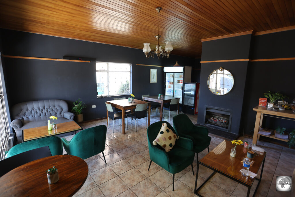 Located in a former residential house, in a quiet suburban street in Maseru, the very popular 'iiNdulge coffee' is my favourite coffee shop in Lesotho.