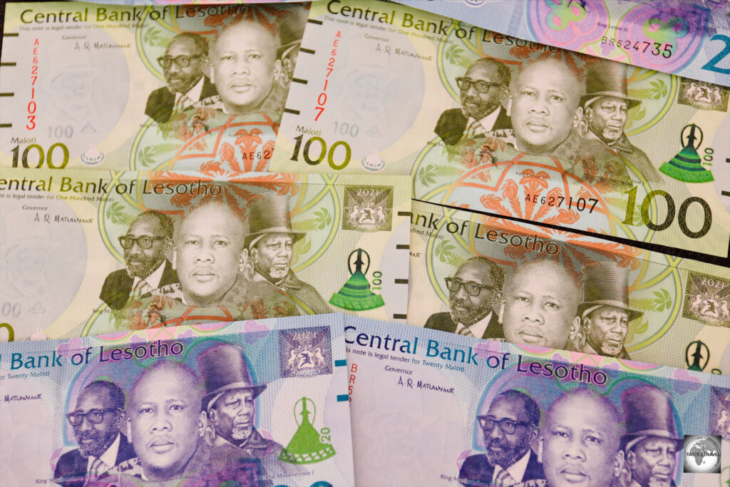 The Loti is the official currency of the Kingdom of Lesotho. The name derives from Sesotho, meaning "mountain".