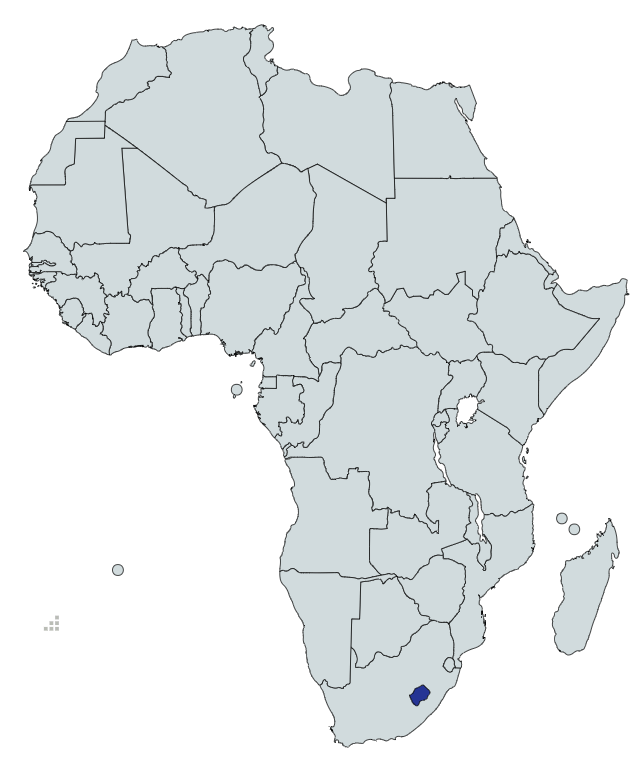 Map highlighting Lesotho