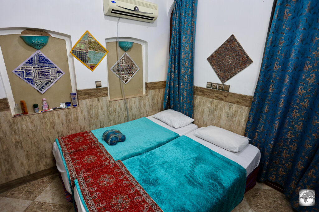 One of my rooms at the Friendly Hotel in Yazd.