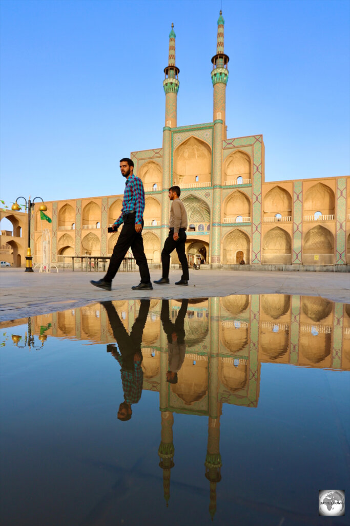 Reflections of the Amir Chakhmaq Complex in Yazd.