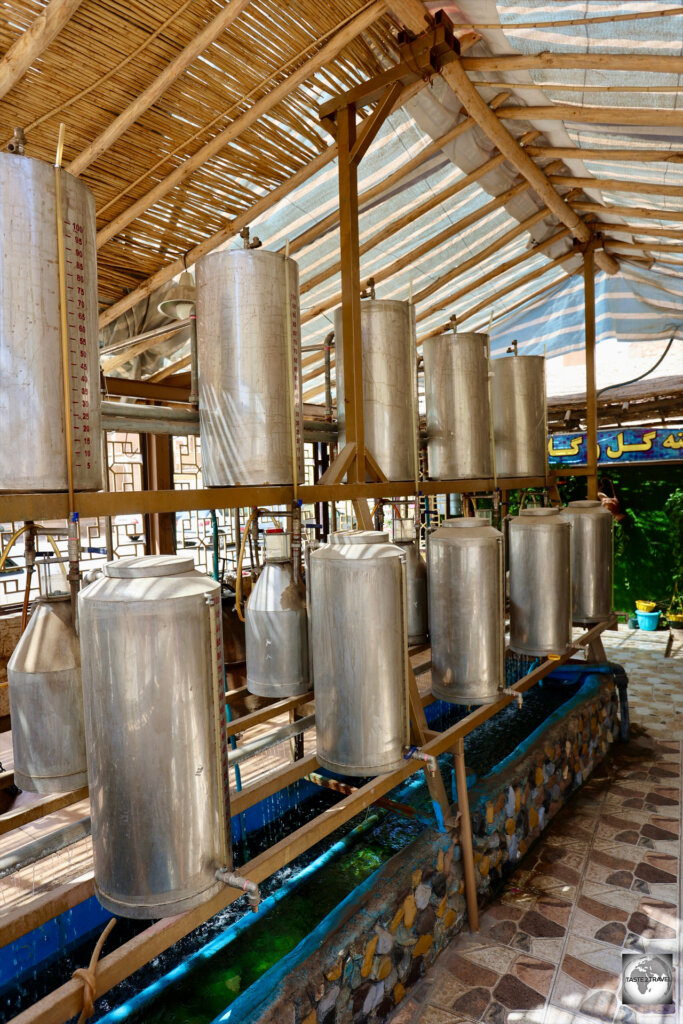 A modern rosewater distillery in the old town of Kashan.
