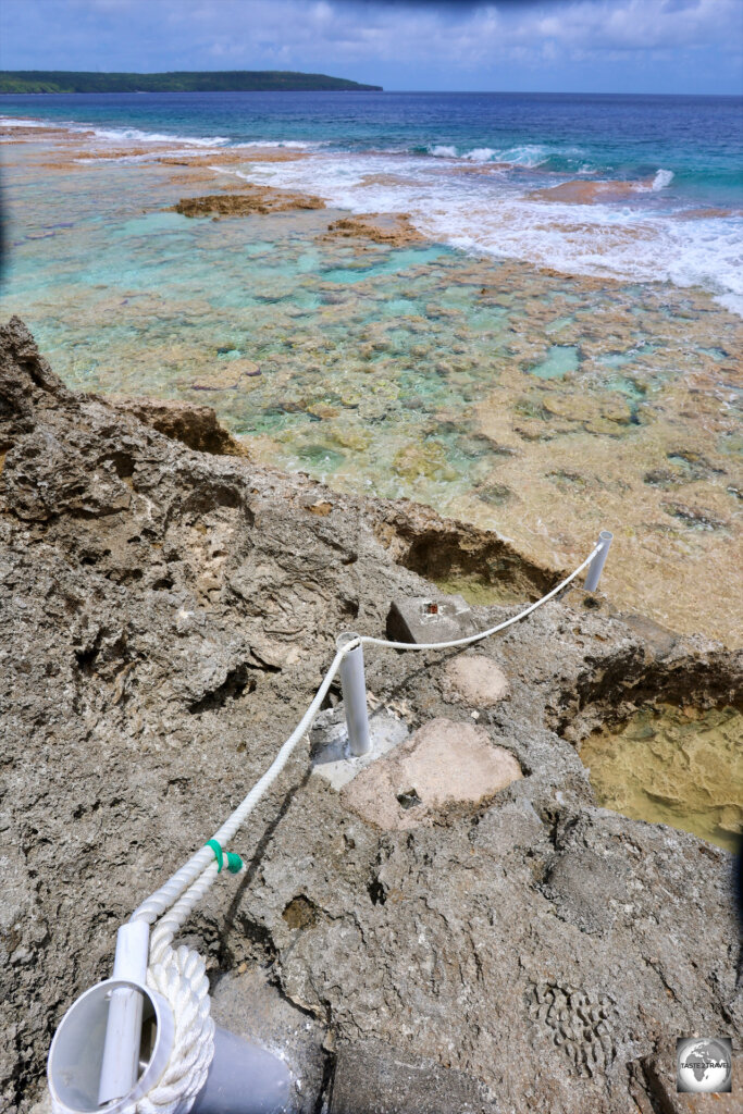 A walkway onto the reef, in front of Scenic Matavai Apartments and Villa.