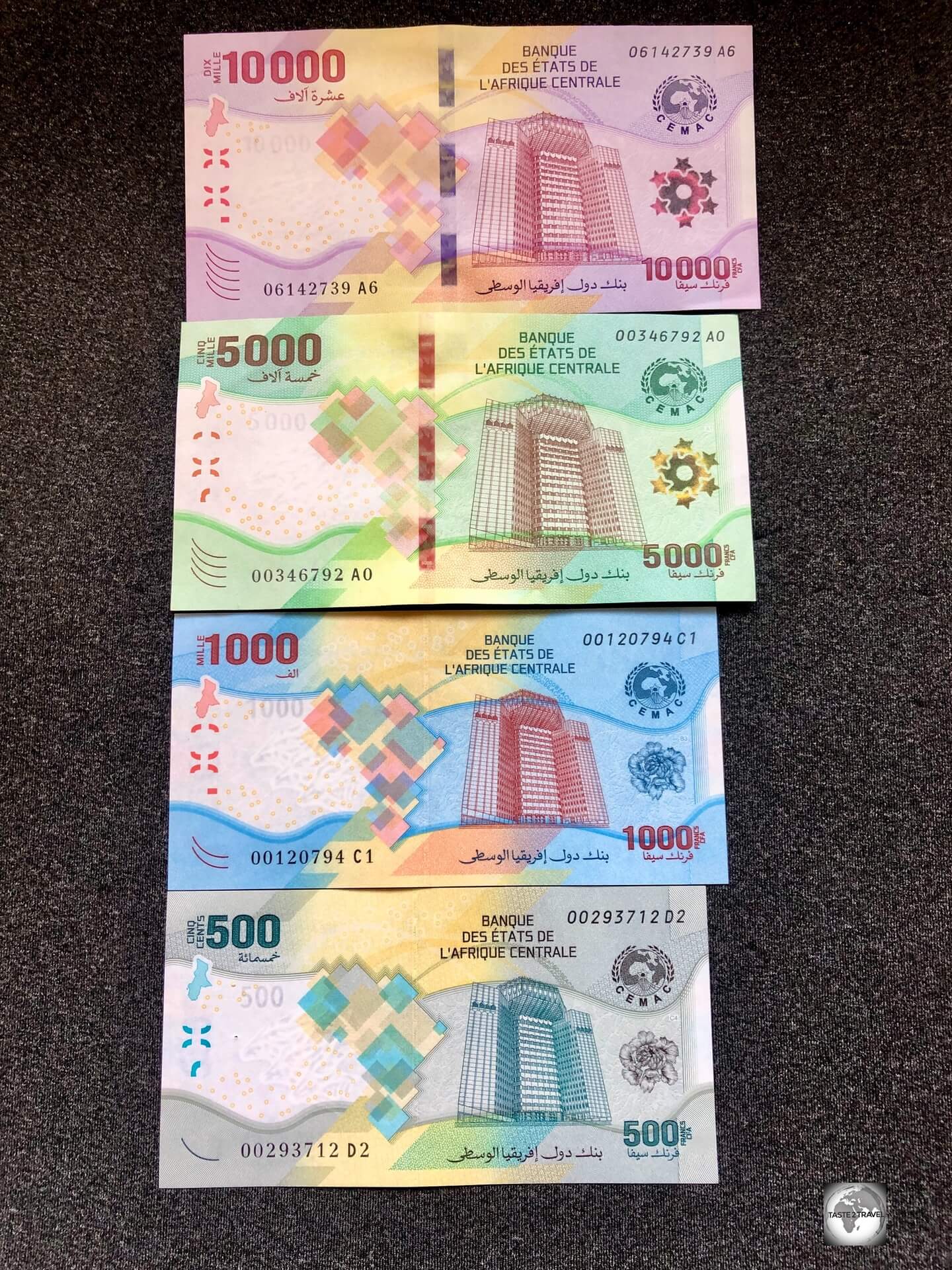 Almost a full set of (uncirculated) CFA franc banknotes - with the 2,000 missing!