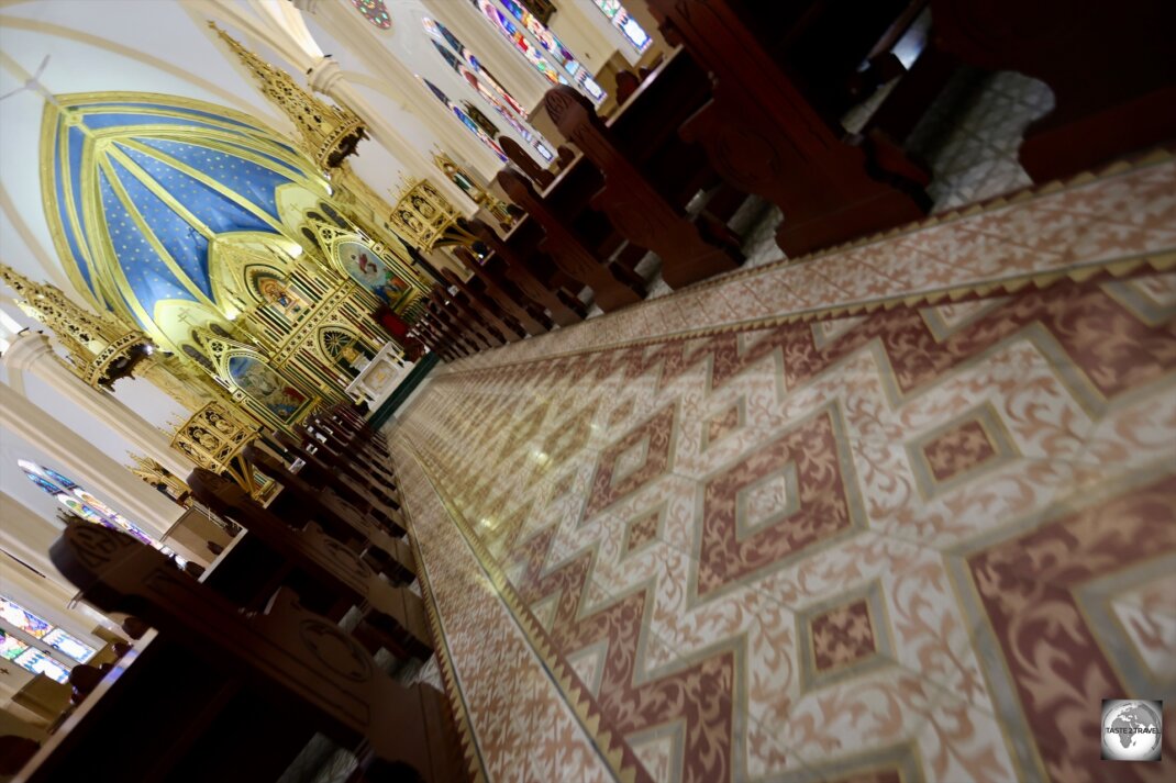 A view of the beautiful interior of St. Elizabeth's Cathedral in Malabo.