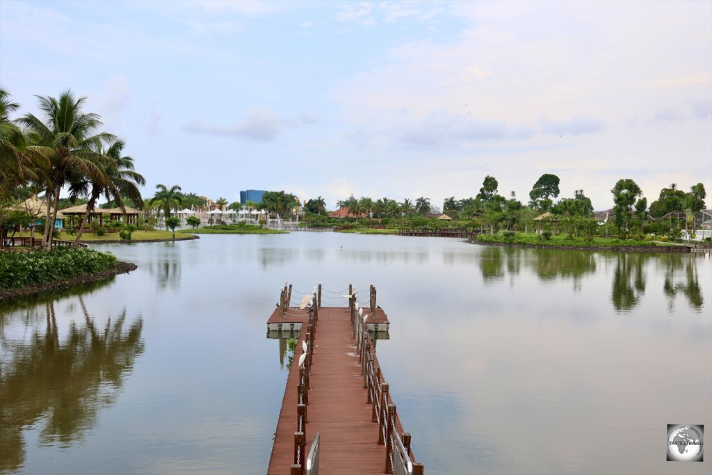 A view of Malabo National Park, which is a large manicured garden built by the Chinese.