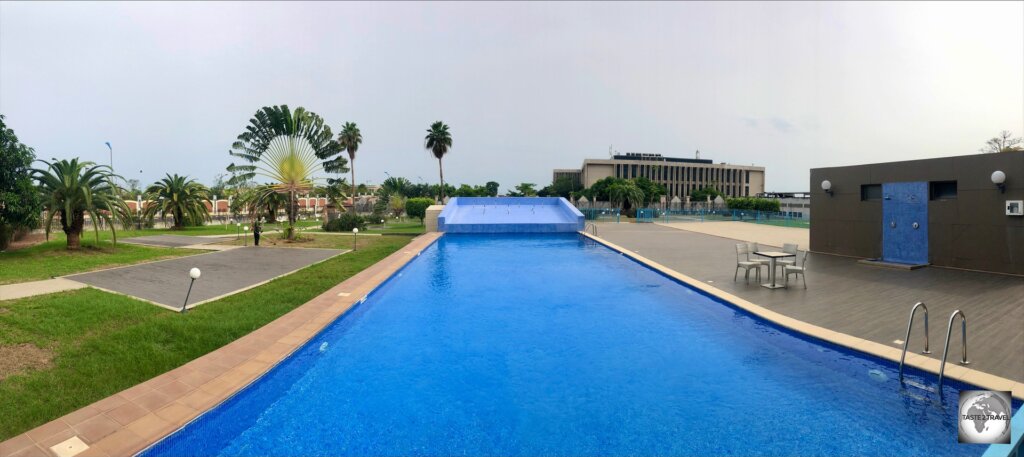 The pool at the Ibis Malabo, which was never used.