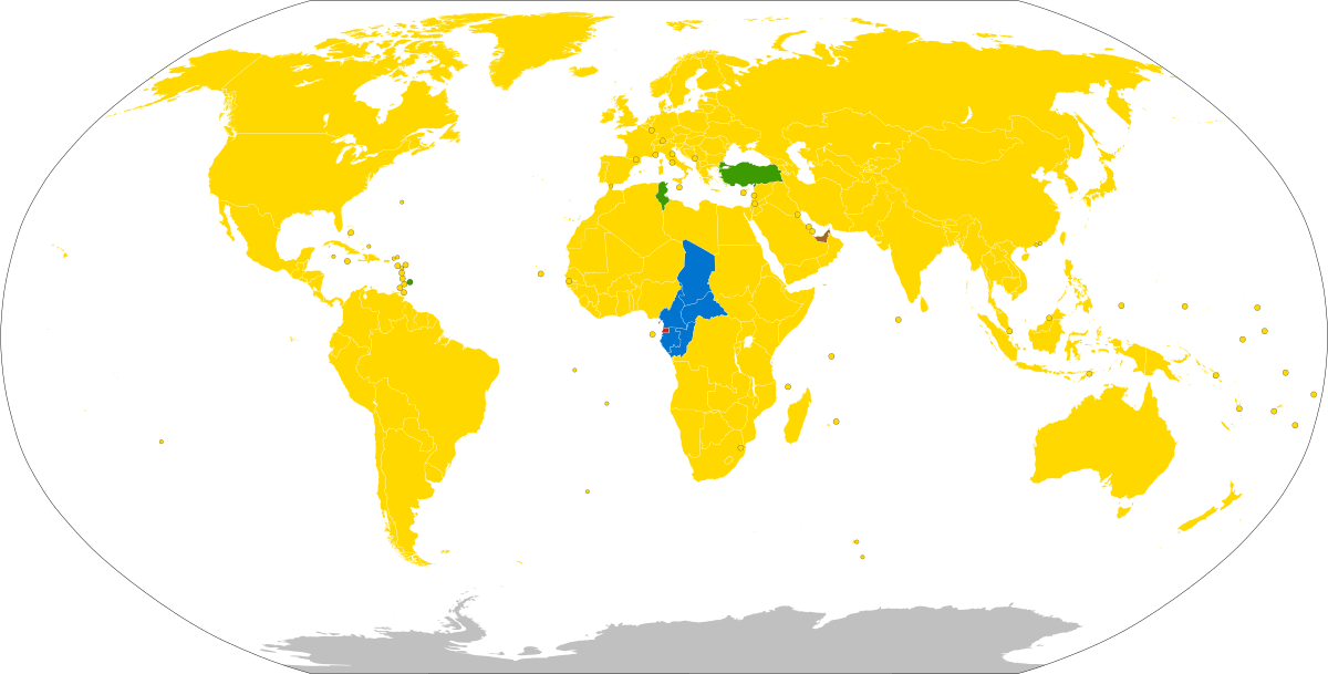 The Visa Policy map of Equatorial Guinea. 