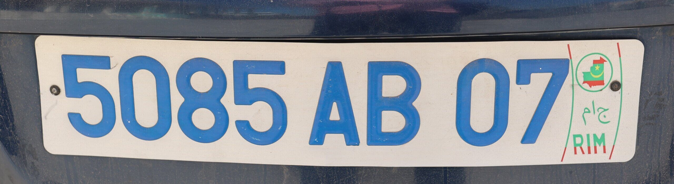 Mauritanian license plate.