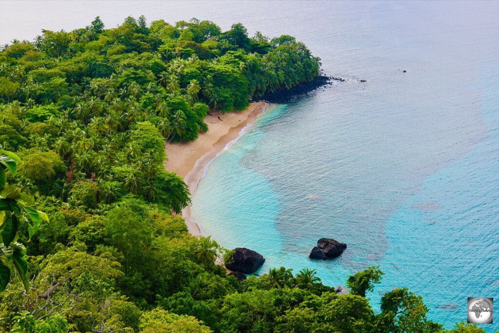 A view of stunning Praia Banana (Banana Beach), one of the highlights of Principe.