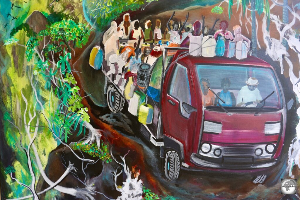 Colourful artwork by a São Tomé artist.