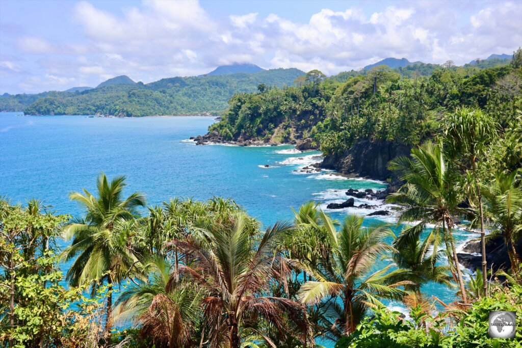 A view of the east coast of São Tomé island.