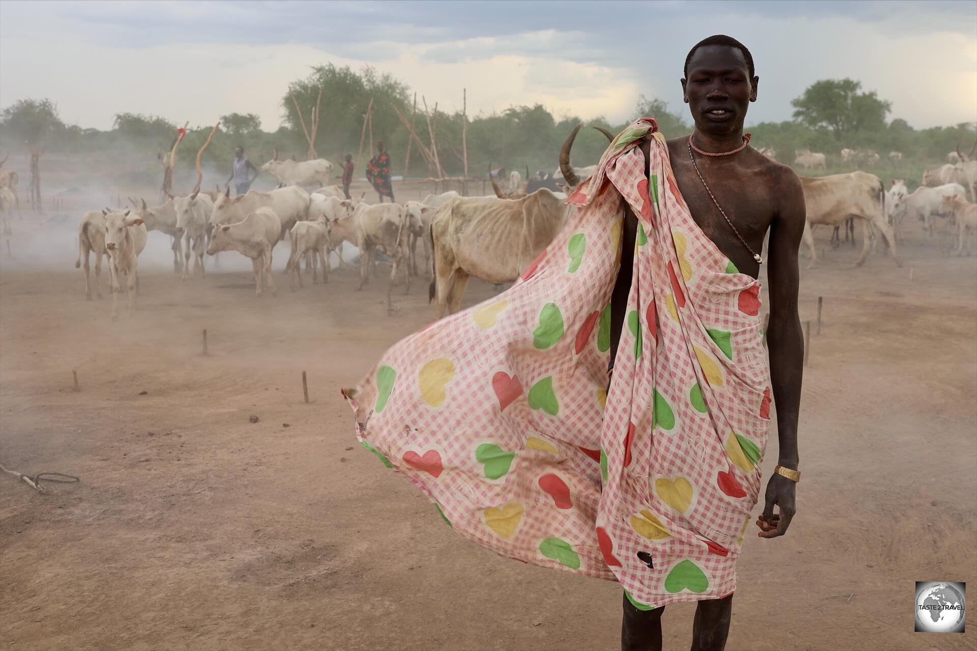 A Mundari cattle herder, one of 60 distinct ethnic groups in South Sudan. 