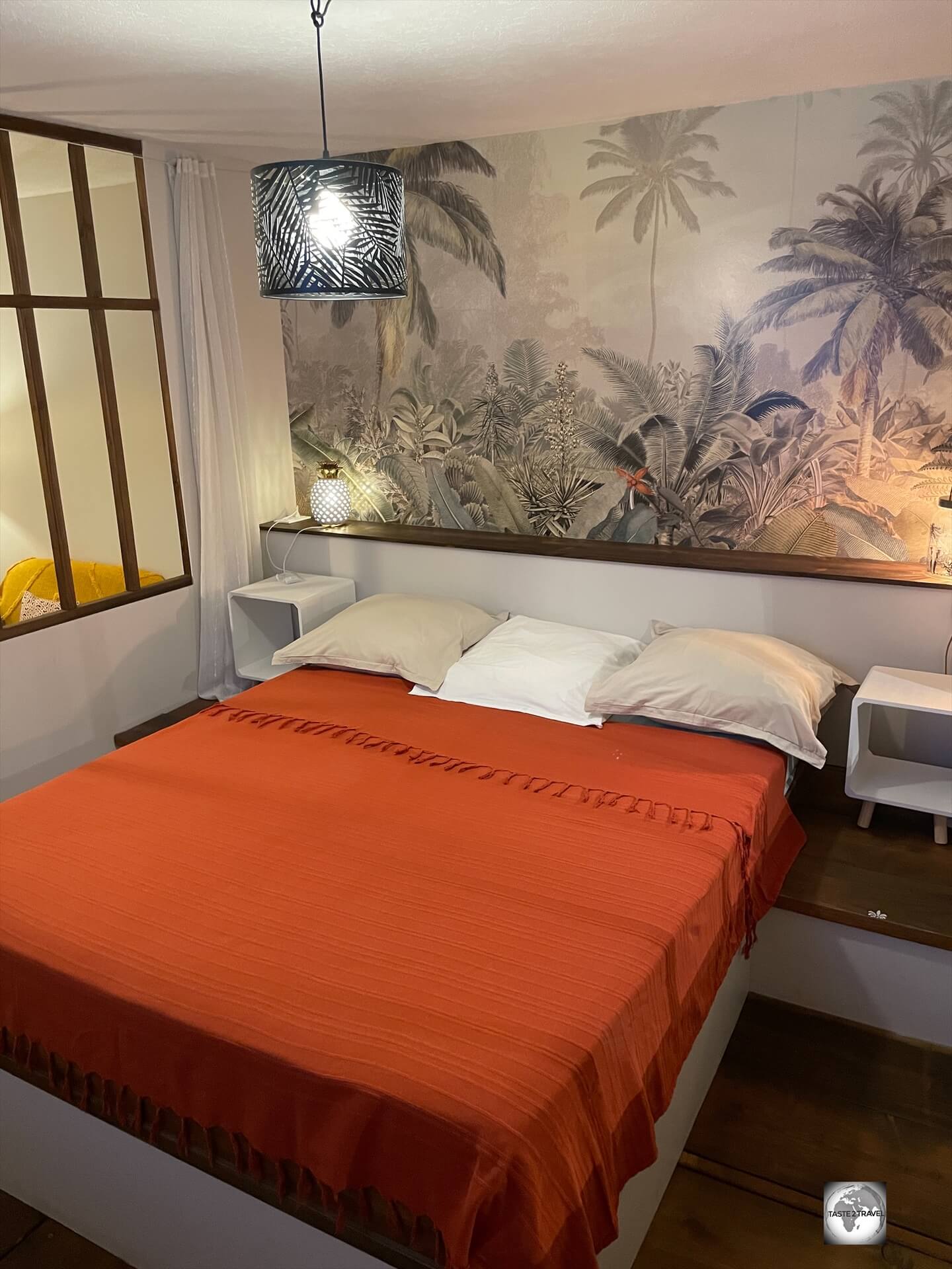 A view of my bedroom at Studio Poe Rava in Papeete. 