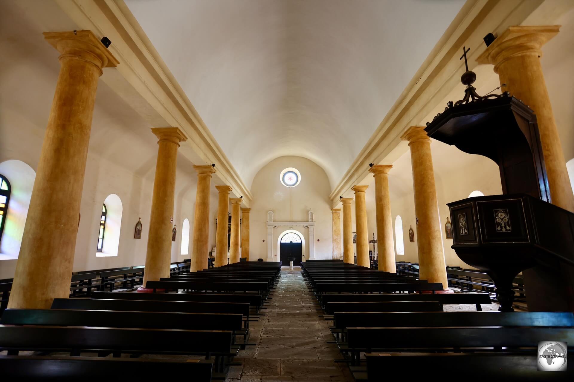 The largest church in the South Pacific, St. Michael's Cathedral features 18 ochre columns which support the central vault.