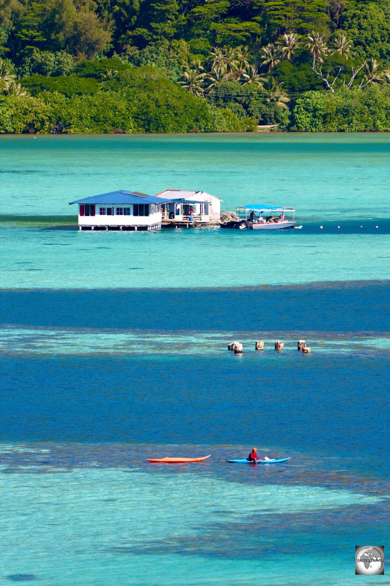 A view of the lagoon at Mangareva Island, the main island of the Gambier archipelago.