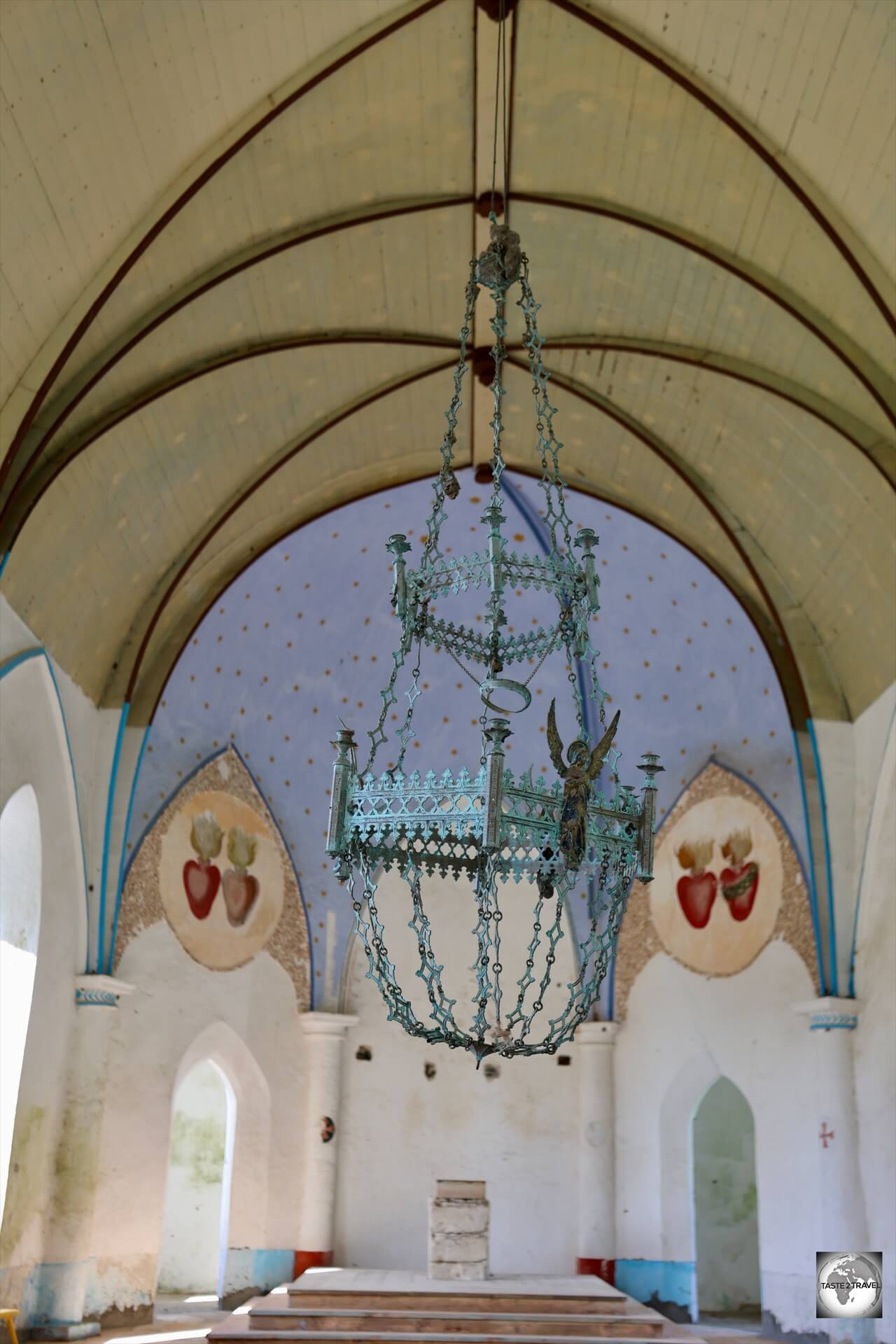 The Church of Saint-Gabriel, one of many historic churches on the remote Gambier Islands.