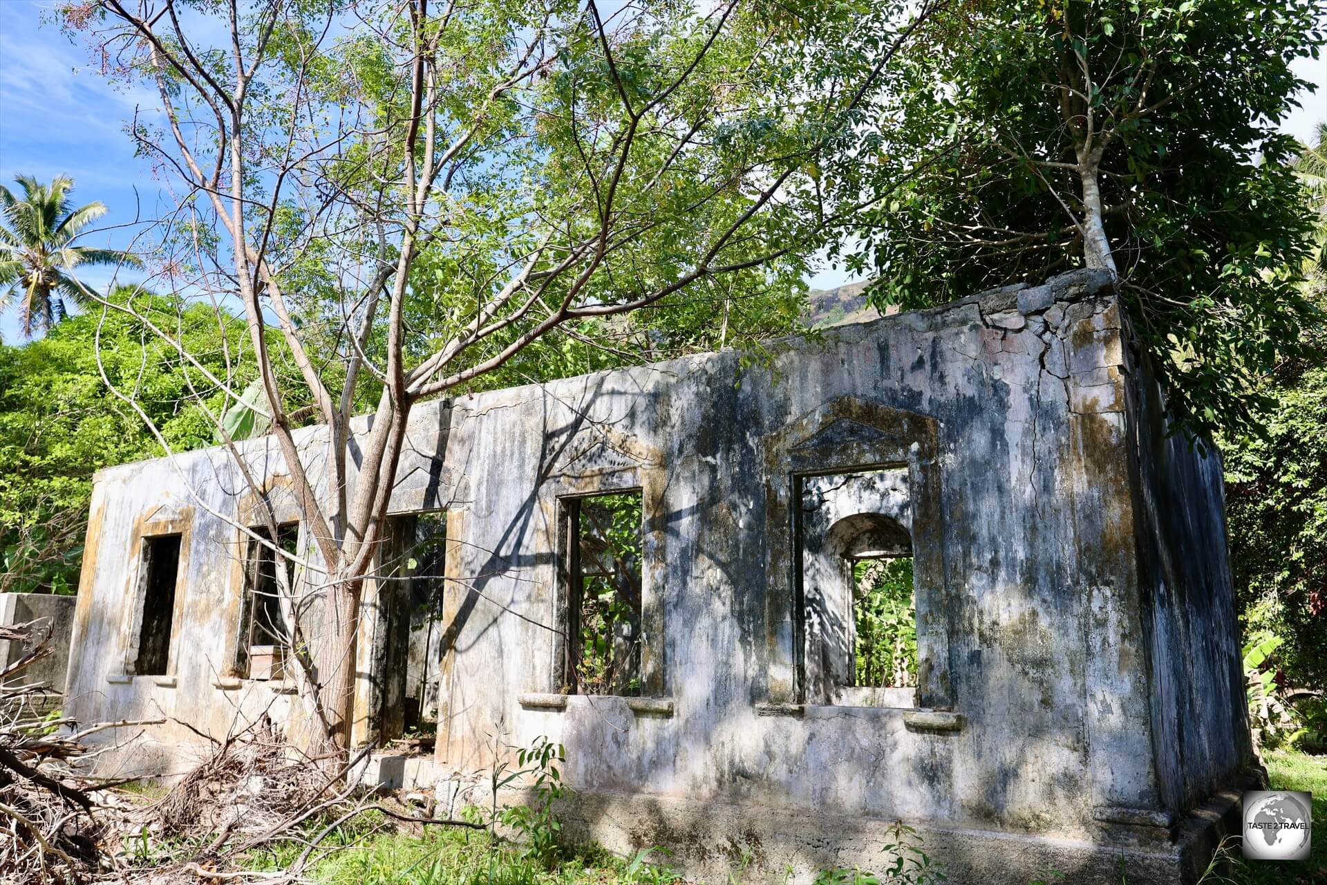 Remnants of the former town on sleepy Akamaru Island, now home to 22 inhabitants.