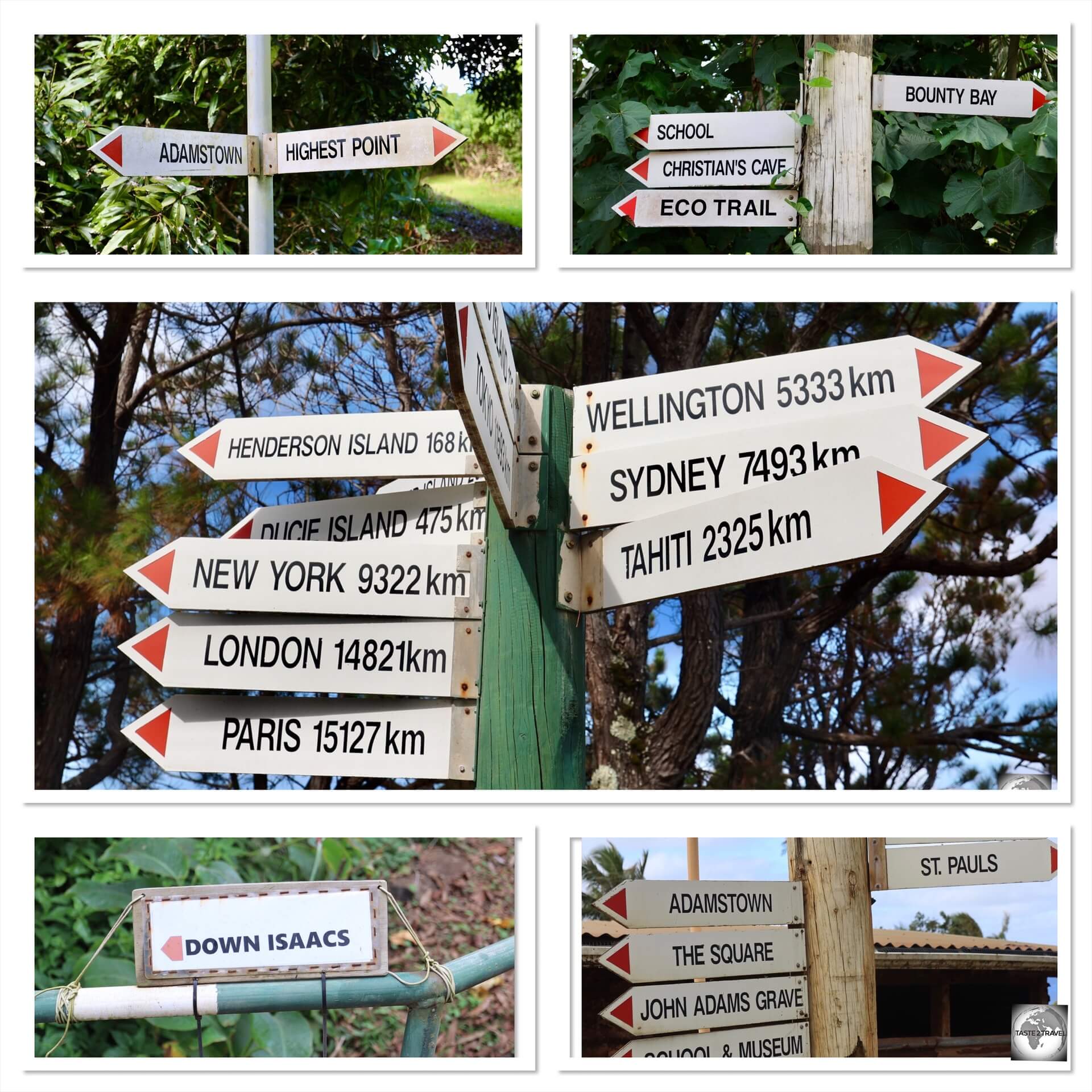 Pitcairn Island road signs. 